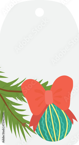 christmas sale tag stickers, winter holiday label vector illustration isolate...