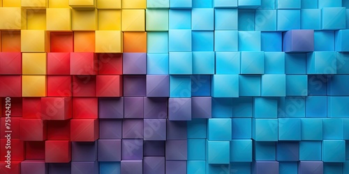 Colored wooden blocks arranged in a Pyramid pattern.