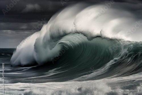Big wave with offshore wind generative AI