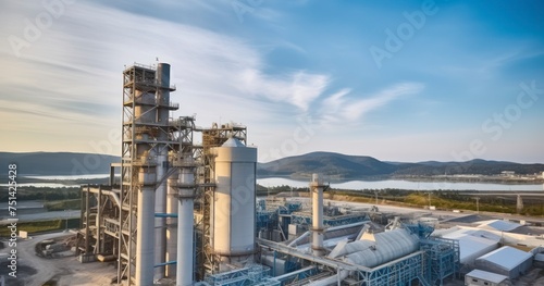 The Grandeur of a Cement Plant's Architecture Seen from an Aerial Vantage Point