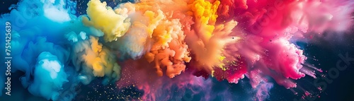 Abstract innovation lifecycle from spark to explosion of colors depicting idea generation and execution photo