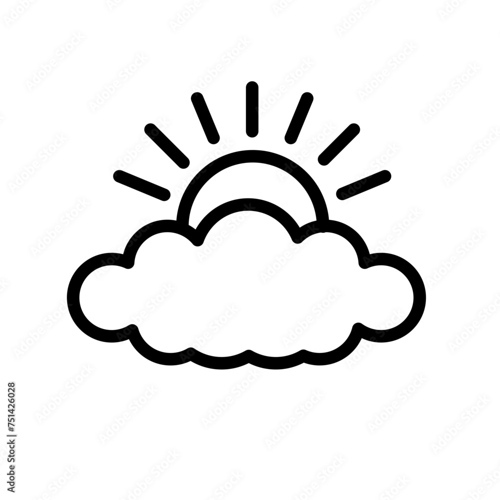 sun and cloud icon sun and cloud icon
