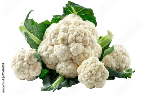 Fresh Cauliflower Isolated on Transparent or White Background