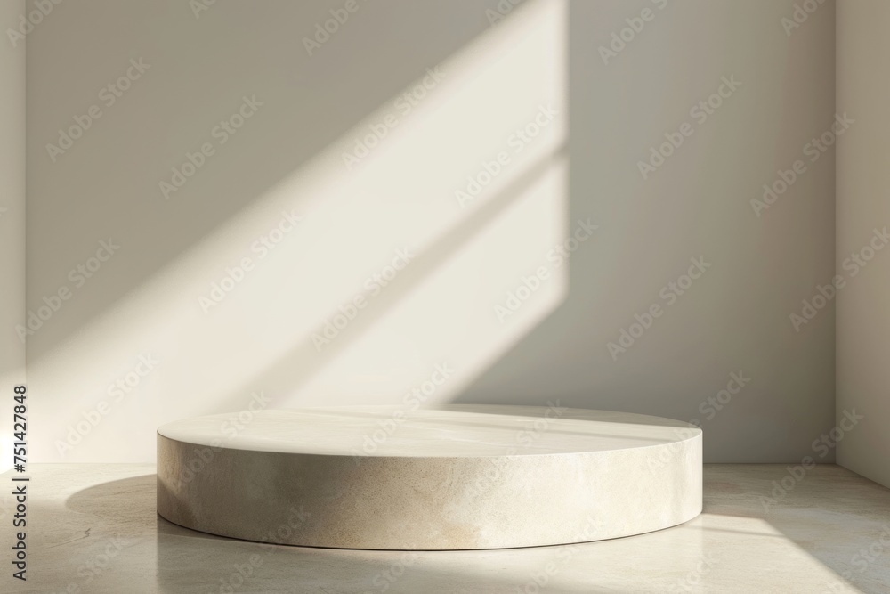 Sophisticated minimalism: A pristine podium bathed in soft ambient light for a refined and modern aesthetic Sophisticated minimalism: A pristine podium bathed in soft ambient light for a refined and modern aesthetic