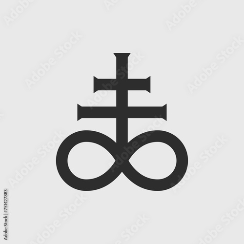Leviathan cross, alchemy sulfur symbol vector illustration (ID: 751427883)