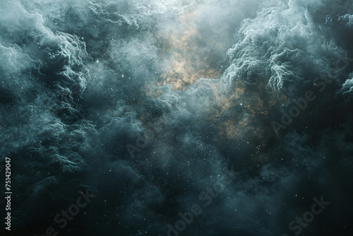 Abstract cosmic nebula background. Digital art with dark and light hues for creative design and print.