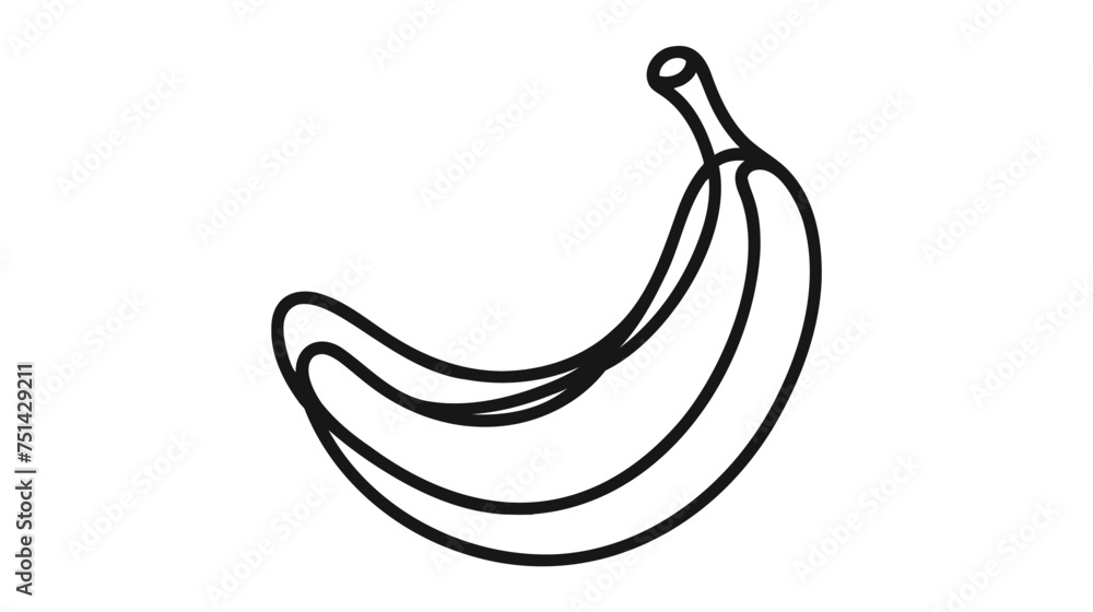 Continuous line drawing of banana. Vector illustration on white background Continuous line drawing of banana. Vector illustration on white background