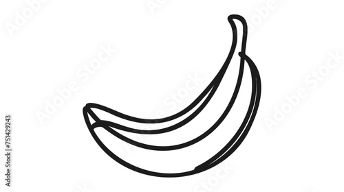 Continuous line drawing of banana. Vector illustration on white background