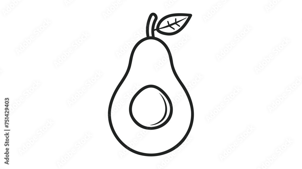 avocado outline icon. vector illustration on white background avocado outline icon. vector illustration on white background