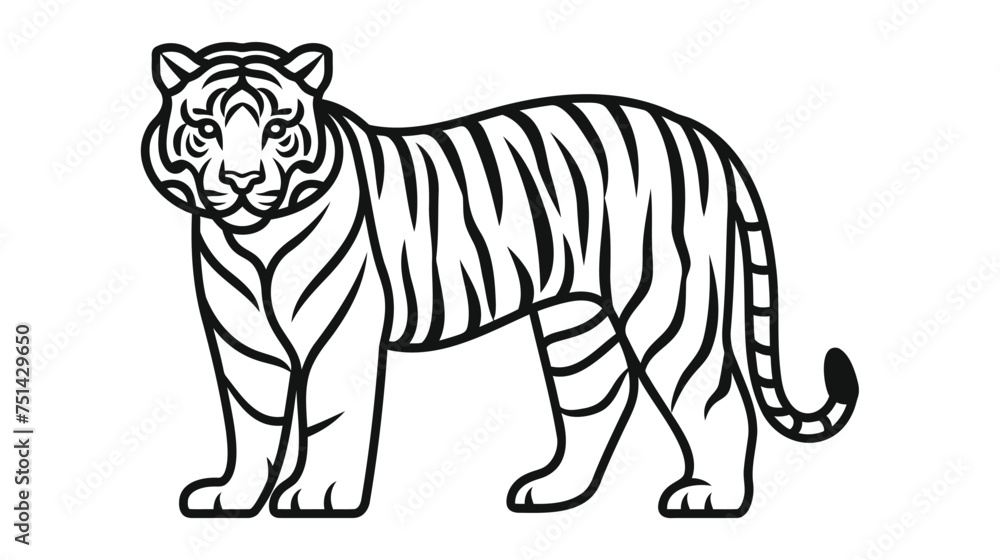 Tiger icon. Vector illustration on white background Tiger icon. Vector illustration on white background