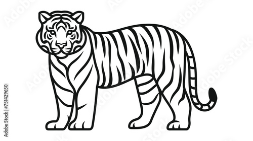 Fototapeta Naklejka Na Ścianę i Meble -  Tiger icon. Vector illustration on white background