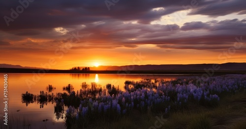 A Stunning Sunset Embraces the Wildlife of the National Park