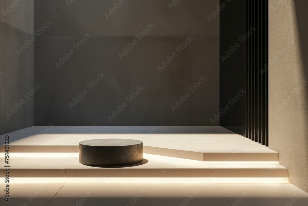 Minimalist charm: An empty podium with clean lines and a refined design, gracing the space and providing a sleek and modern focal point for presentations Minimalist charm: An empty podium with clean lines and a refined design, gracing the space and providing a sleek and modern focal point for presentations