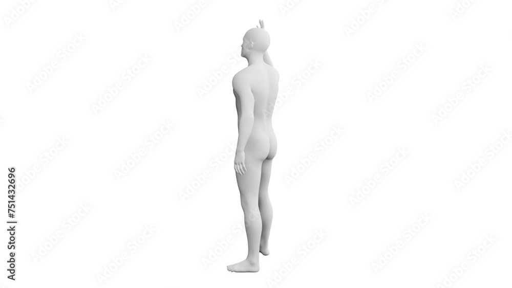 Man Standing and Waving. 3D Model. 360 Degrees rotation (turntable). Isolated Man Standing and Waving. 3D Model. 360 Degrees rotation (turntable). Isolated