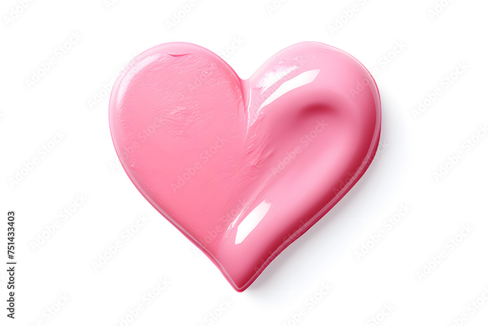 Heart made of pink lipstick isolated on white Heart made of pink lipstick isolated on white