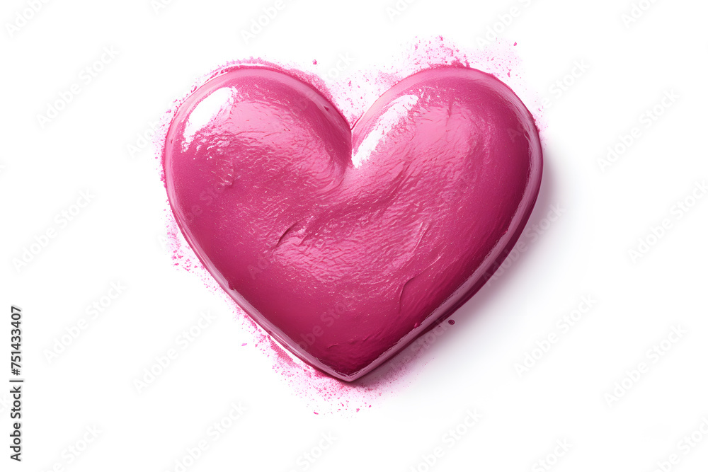 Heart made of pink lipstick isolated on white Heart made of pink lipstick isolated on white