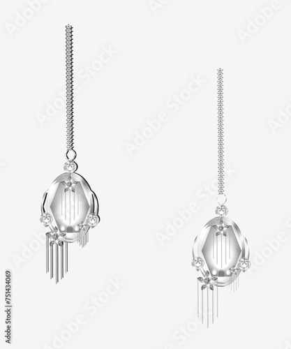 Lantern:Gray,silver  lantern decorated with matching stars and stars chain,white background.
