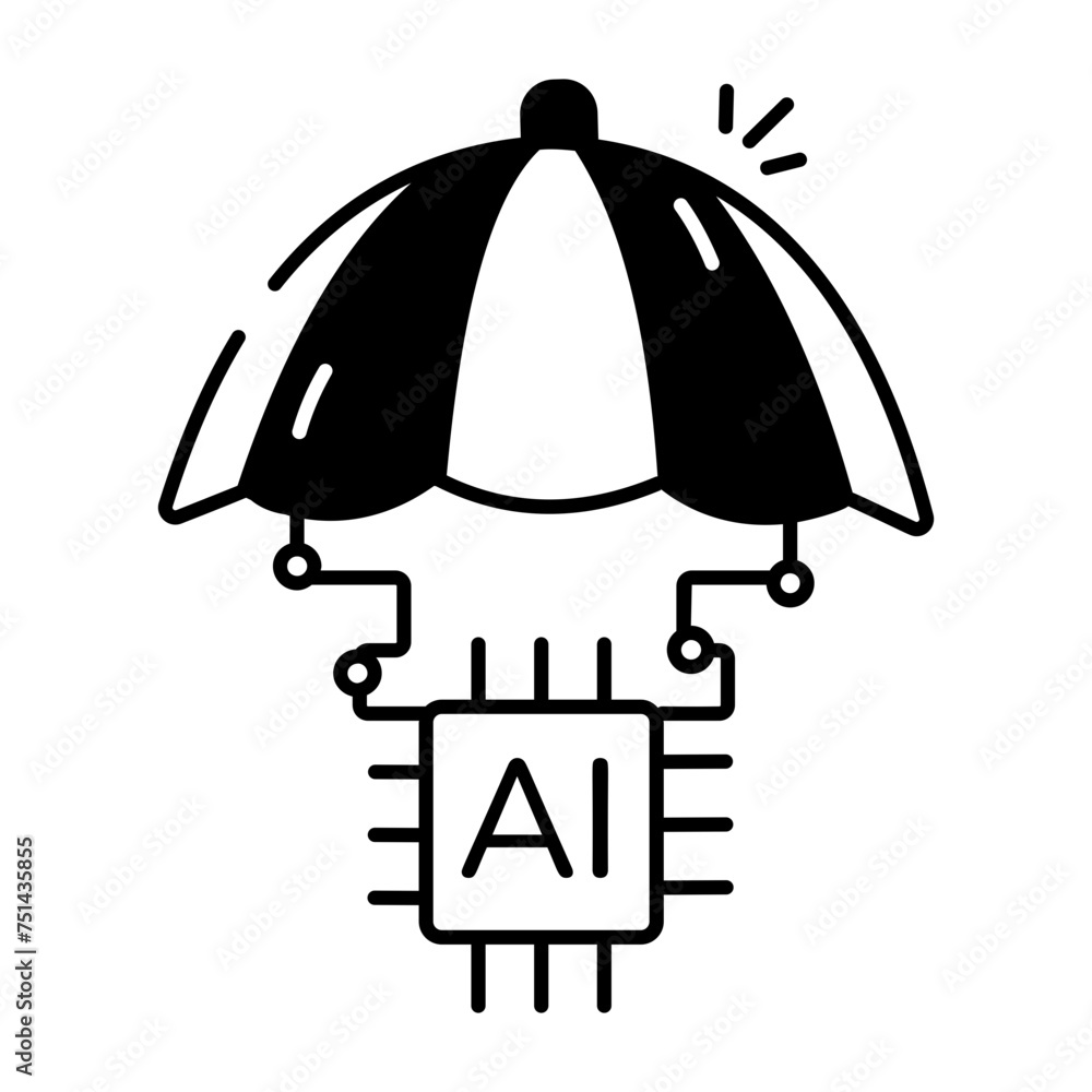 AI Technology Linear Icon AI Technology Linear Icon