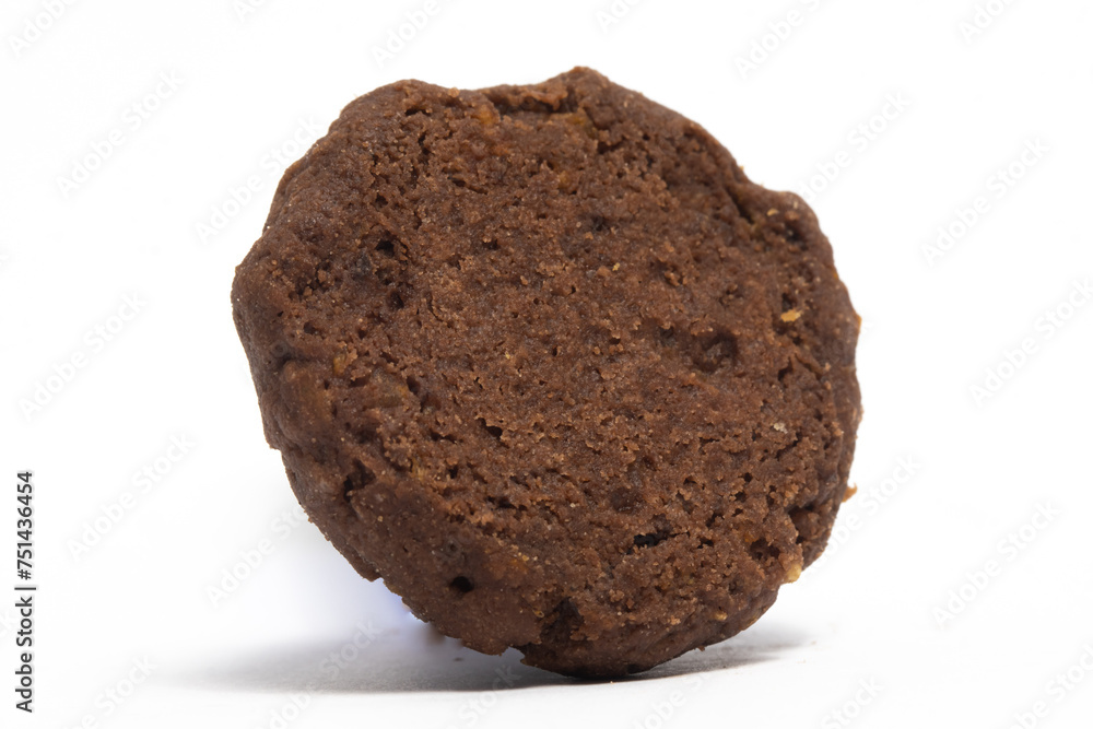 Afghan cookies made from chocolate and cornflakes with almond on top back view isolated on white background clipping path Afghan cookies made from chocolate and cornflakes with almond on top back view isolated on white background clipping path