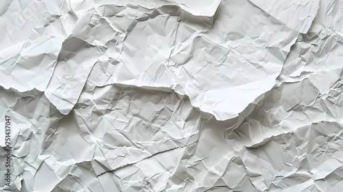 White crumpled paper background and textture  generative AI illustrations.