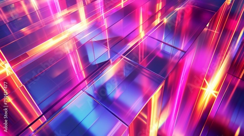 Y2K-style background with a captivating cyberpunk prism glow