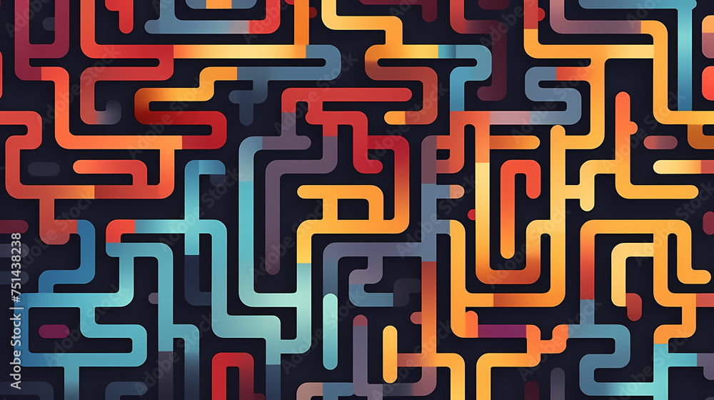 Seamless geometric maze pattern Seamless geometric maze pattern