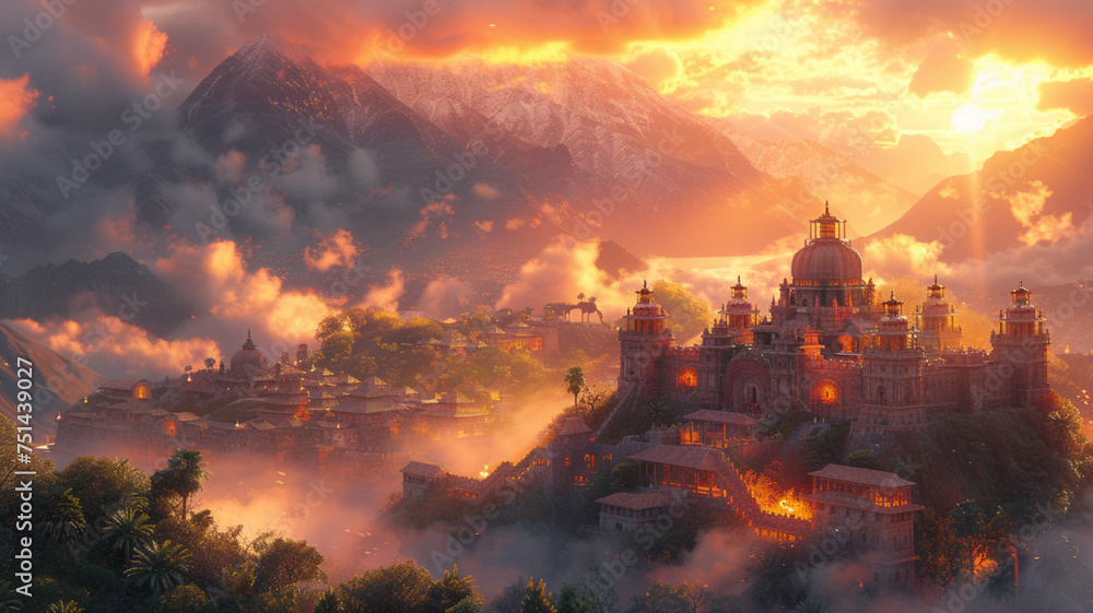 Foto de Divine Sunrise Over Inca Temple Ruins: A Breathtaking Scene ...