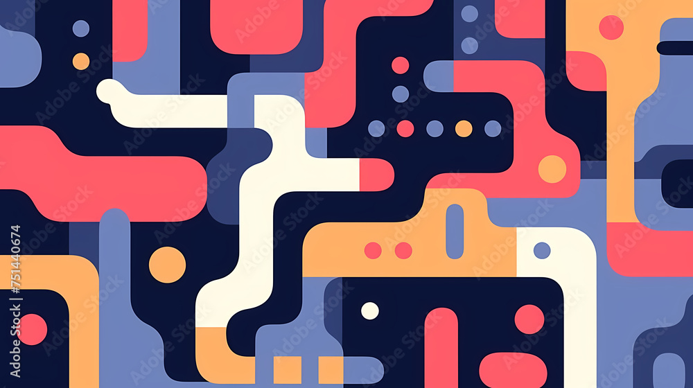 Seamless geometric maze pattern Seamless geometric maze pattern