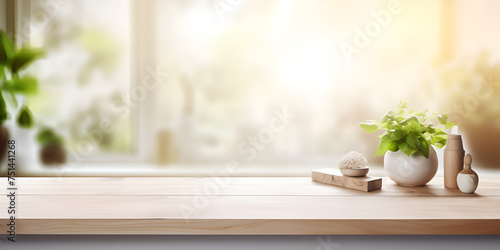 Tabletop Window Nook A Kitchen Interior Mockup for Design and Product Display © Saim