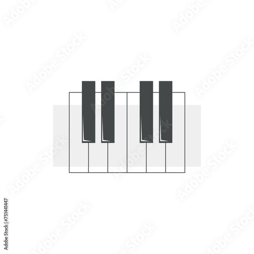 vector logo piano design flat simple lines.