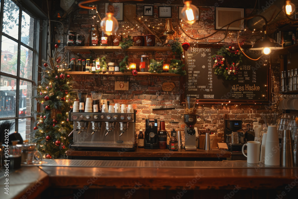 Barista's holiday special, festive coffee bringing cheer and cafe in the seasonal spirit