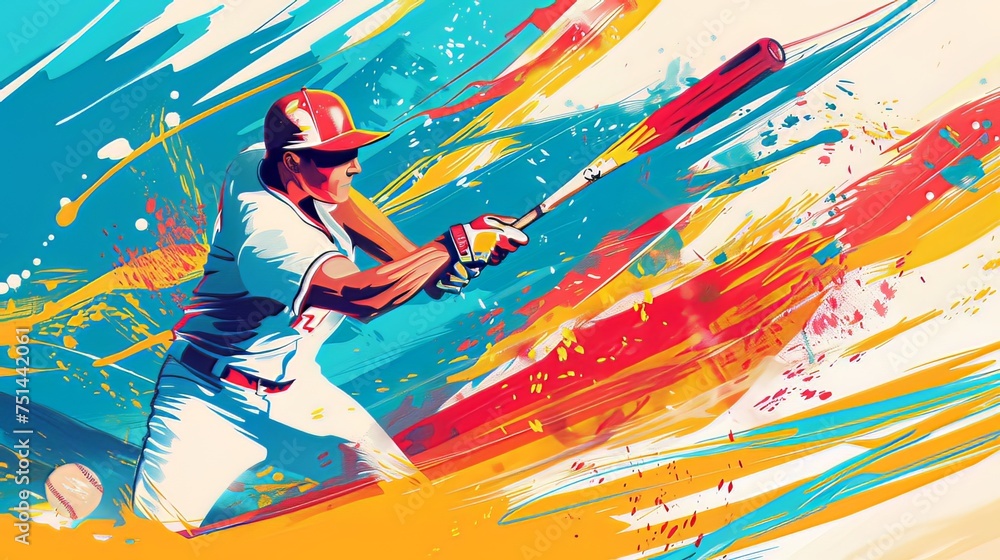 Fototapeta premium Sports Event Posters: Colorful and dynamic poster illustrations promoting major sports events, capturing the excitement and promising spectators a thrilling experience