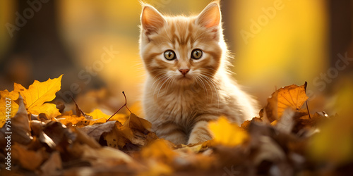 Young orange kitten cat 