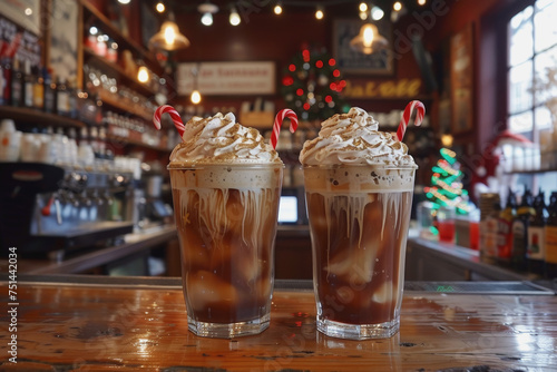 Barista's holiday special, festive coffee bringing cheer and cafe in the seasonal spirit