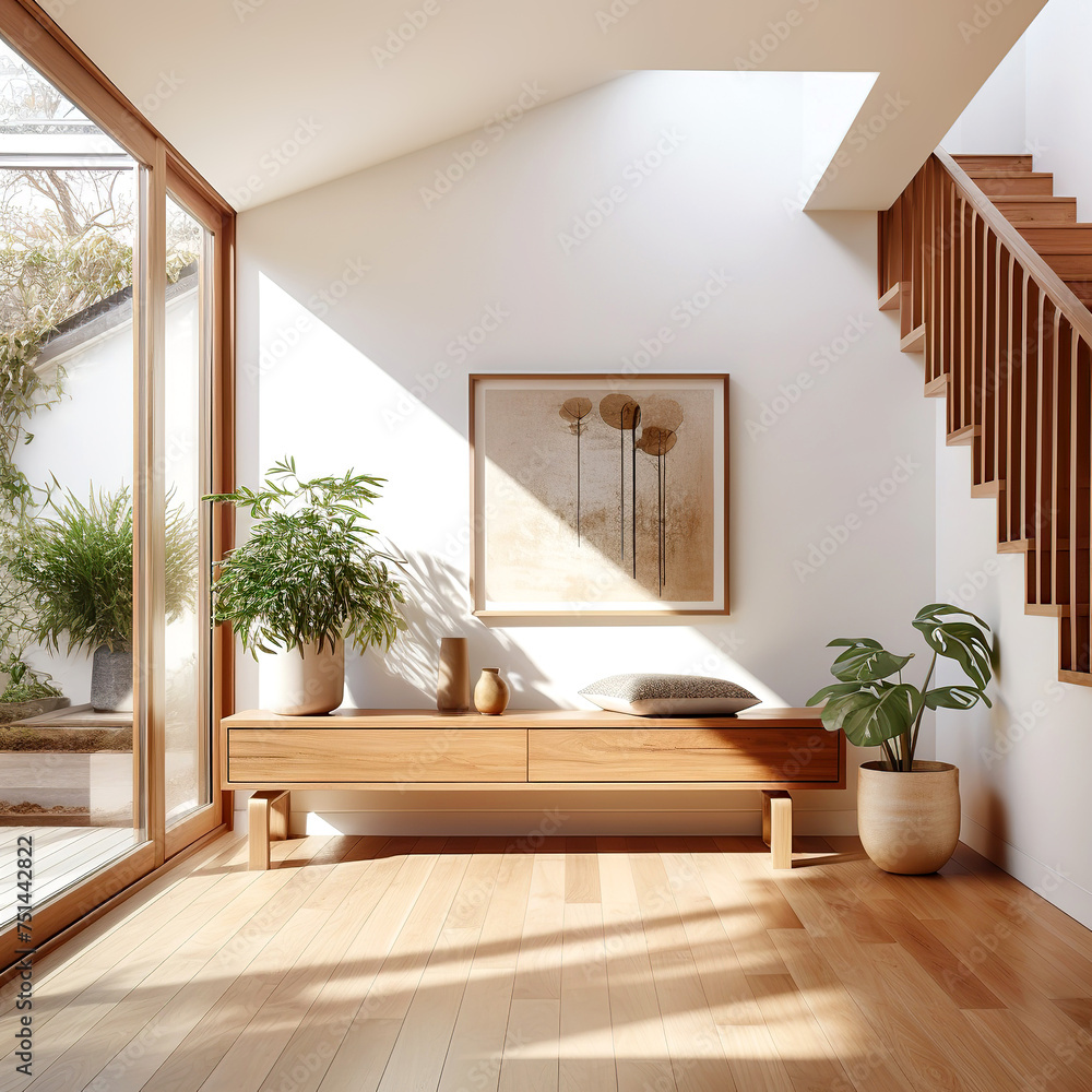 Scandinavian interior design of modern home entryway. Stock Photo ...