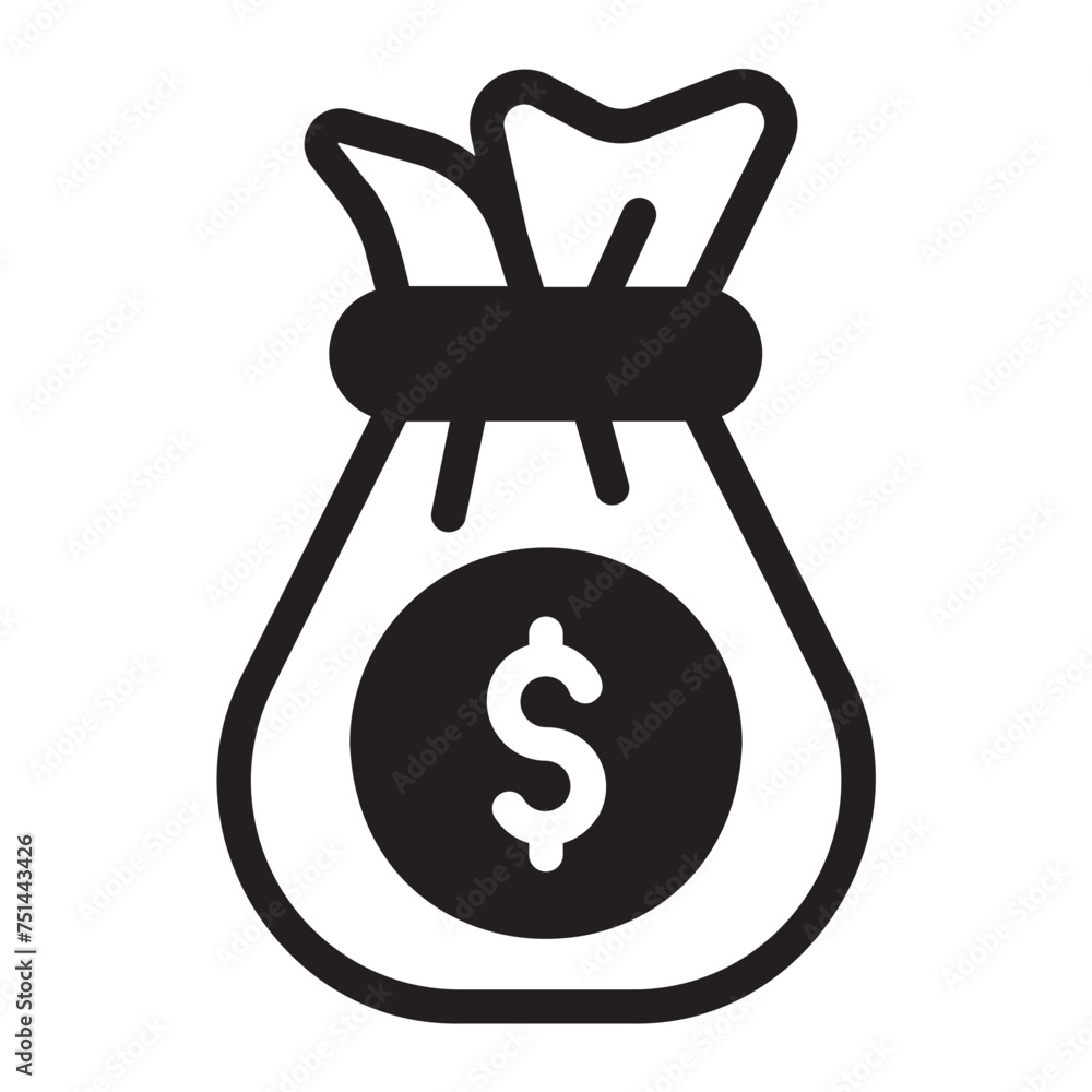 money bag glyph icon money bag glyph icon