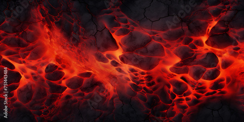 3d illustration of lava flow over dark background Abstract background 