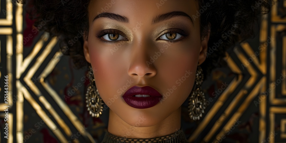 Stunning Black Woman in Elegant Gold Jewelry and Vintage Hairstyles, To ...