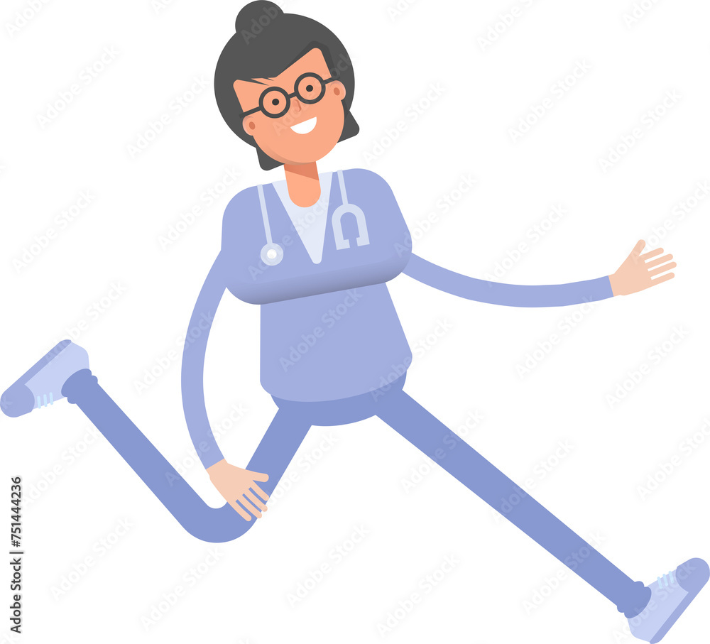 Female Doctor Character Running Illustration
Female Doctor Character Running Illustration