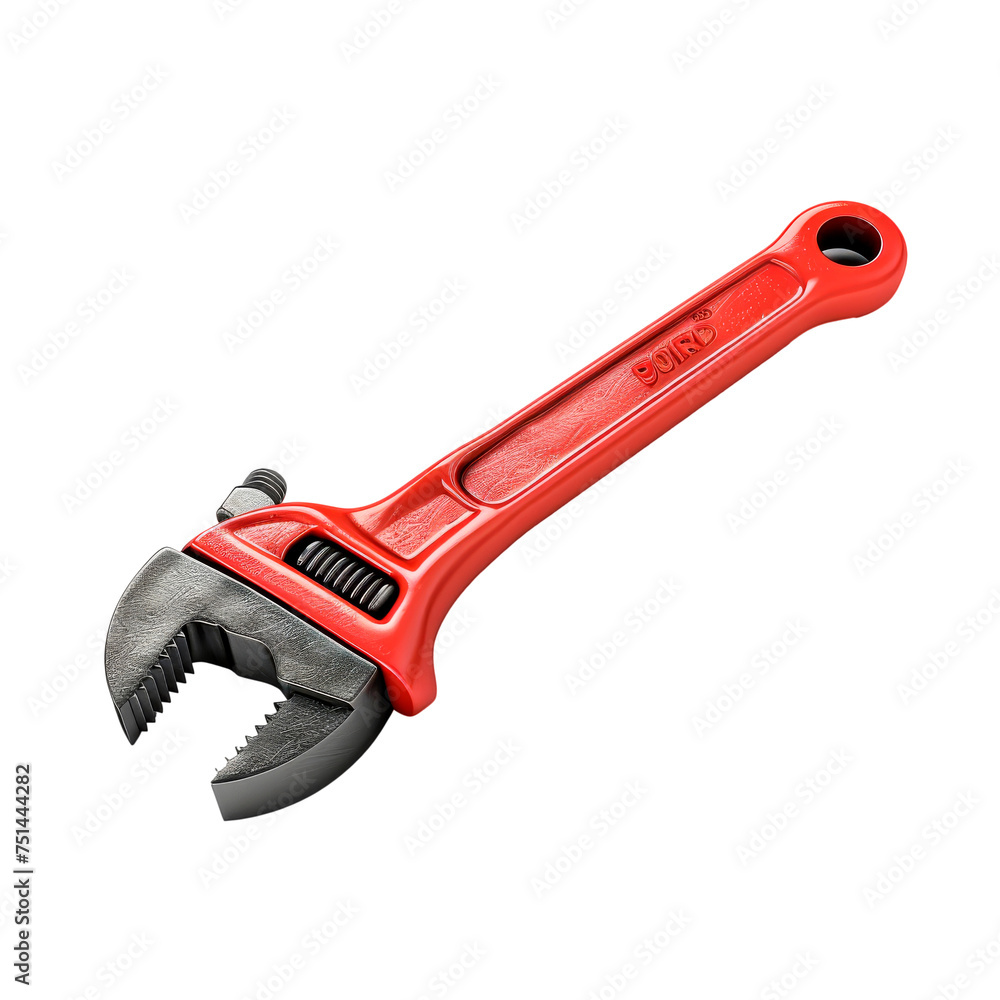 Red Adjustable Wrench - Ready for Handy Work, Transparent Background, Cut Out Red Adjustable Wrench - Ready for Handy Work, Transparent Background, Cut Out