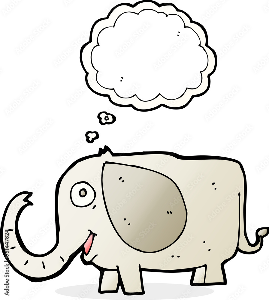 cartoon baby elephant with thought bubble cartoon baby elephant with thought bubble