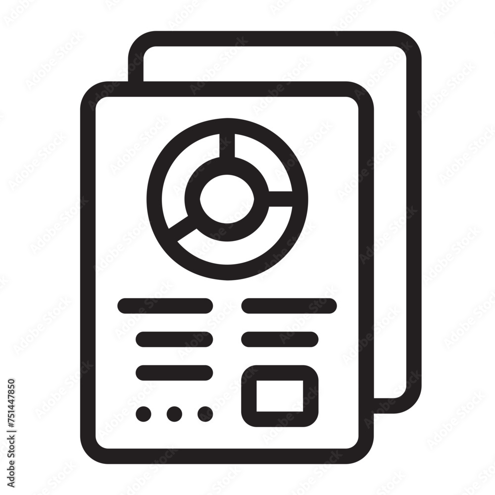 business report line icon