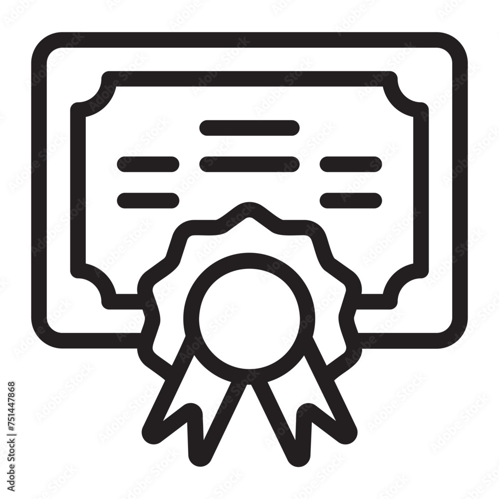 certificate line icon certificate line icon
