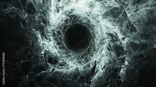Abstract Spiral in Blue and White