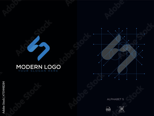 Alphabet S Modern letter logo  (ID: 751448284)