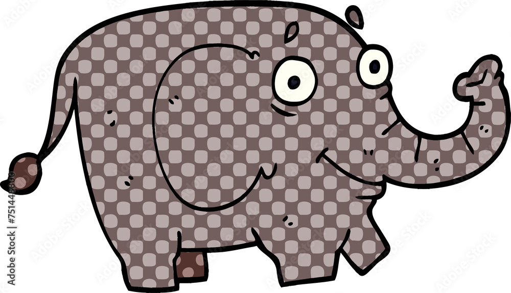 Obraz premium cartoon doodle funny elephant