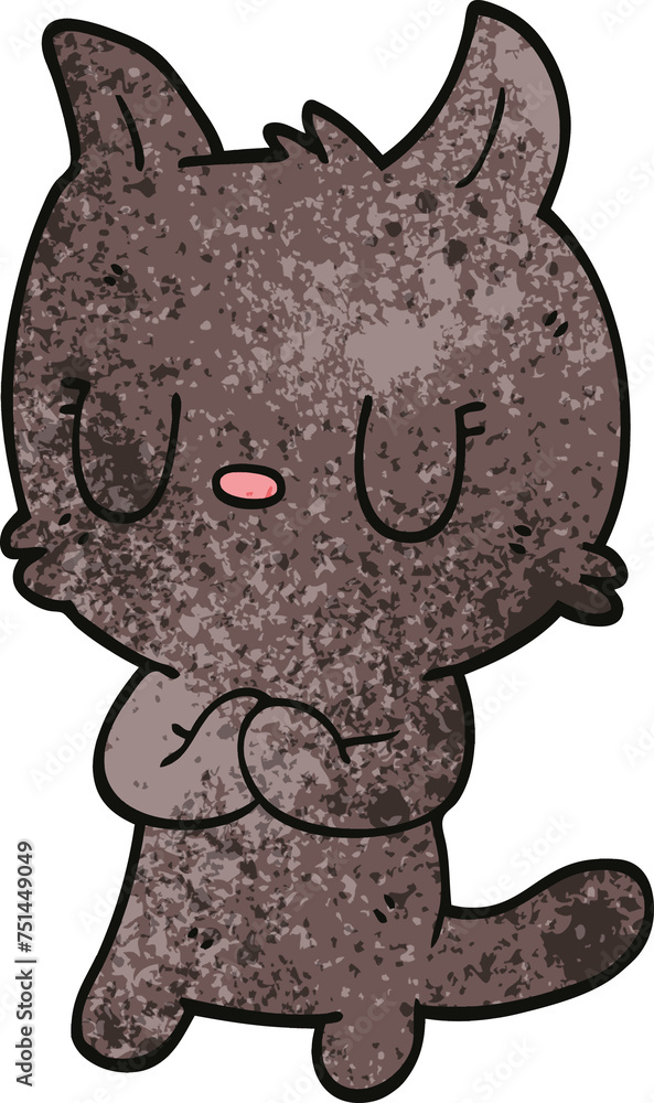 Obraz premium cute cartoon doodle cat