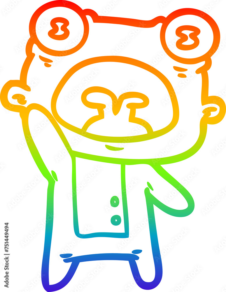 rainbow gradient line drawing cartoon weird alien waving rainbow gradient line drawing cartoon weird alien waving