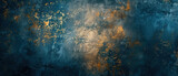 Gold and Blue Textured Abstract Art Background