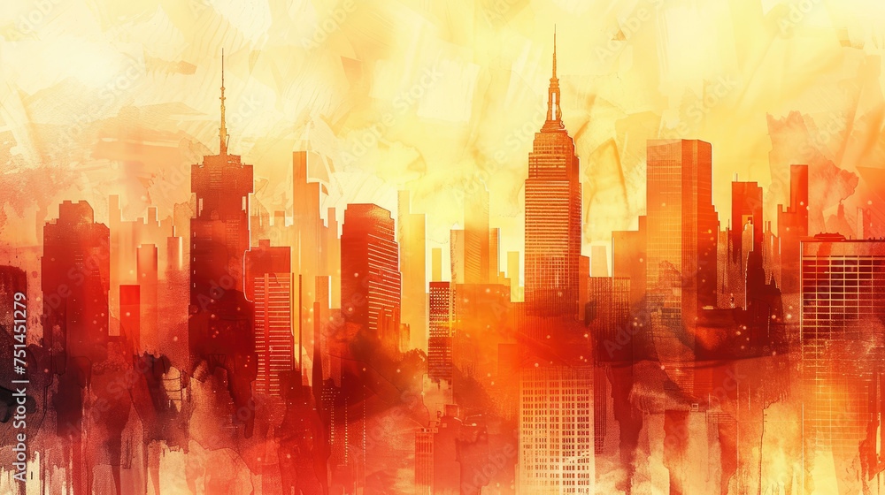 cityscape in Burnt Sienna watercolor style
cityscape in Burnt Sienna watercolor style